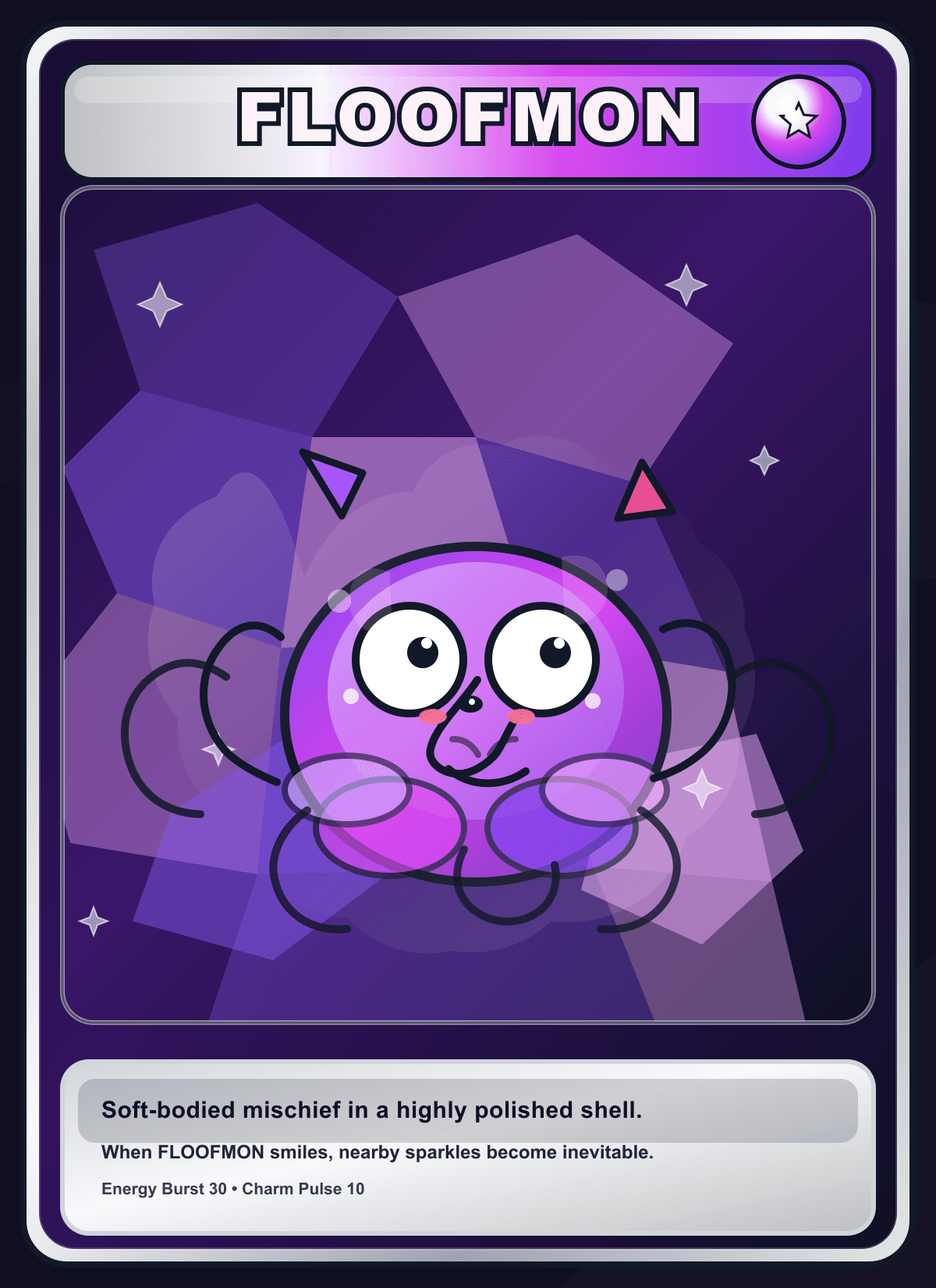 Holographic Floofmon card — demo showcase